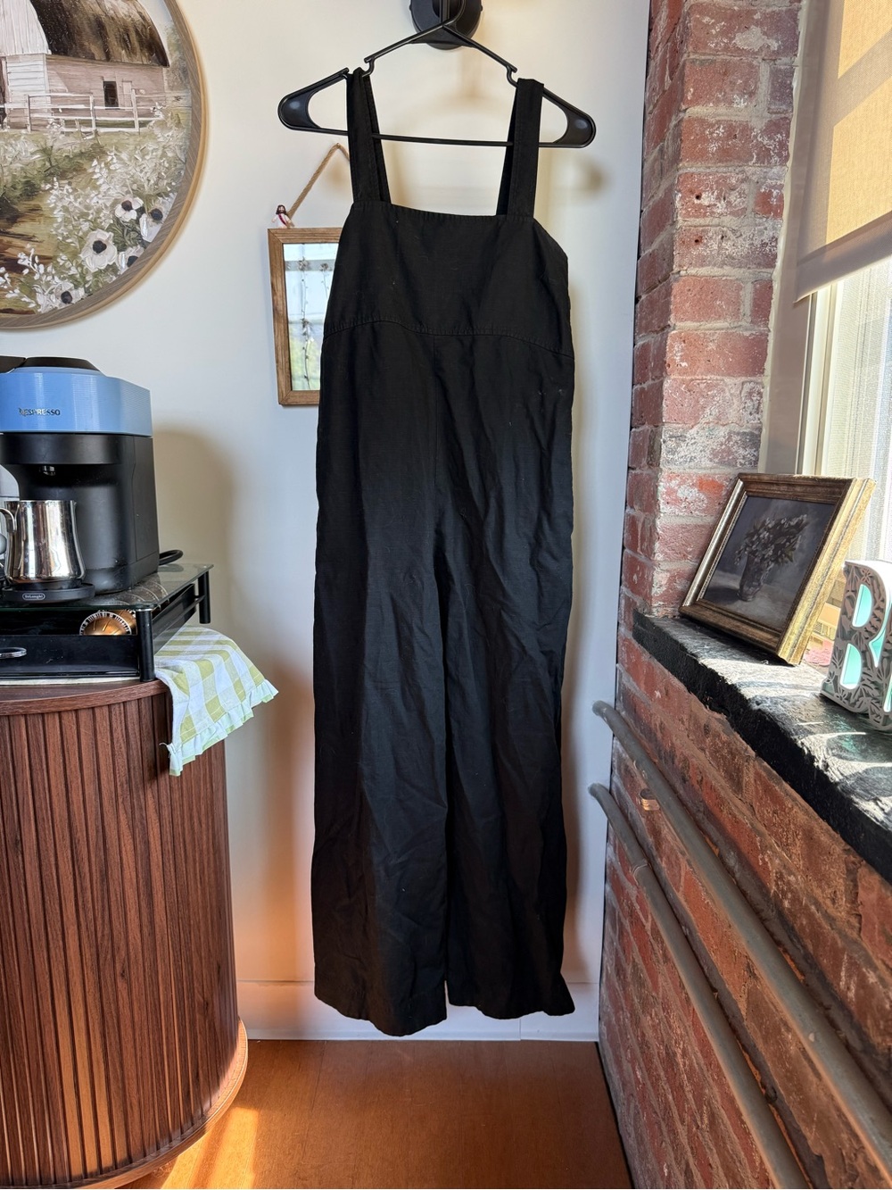 Uniqlo Black Wide-Leg Strappy Jumpsuit